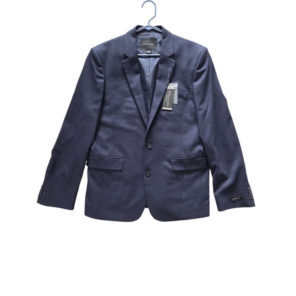 Structure Modern-Fit Stretch Suit Jacket Blazer 42S Navy Tailored Formal NEW